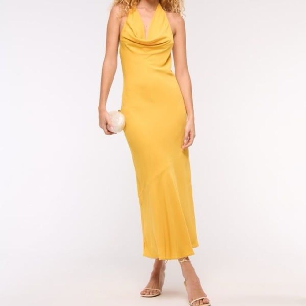 NWT Abercrombie & Fitch Cowl Halter Maxi Dress